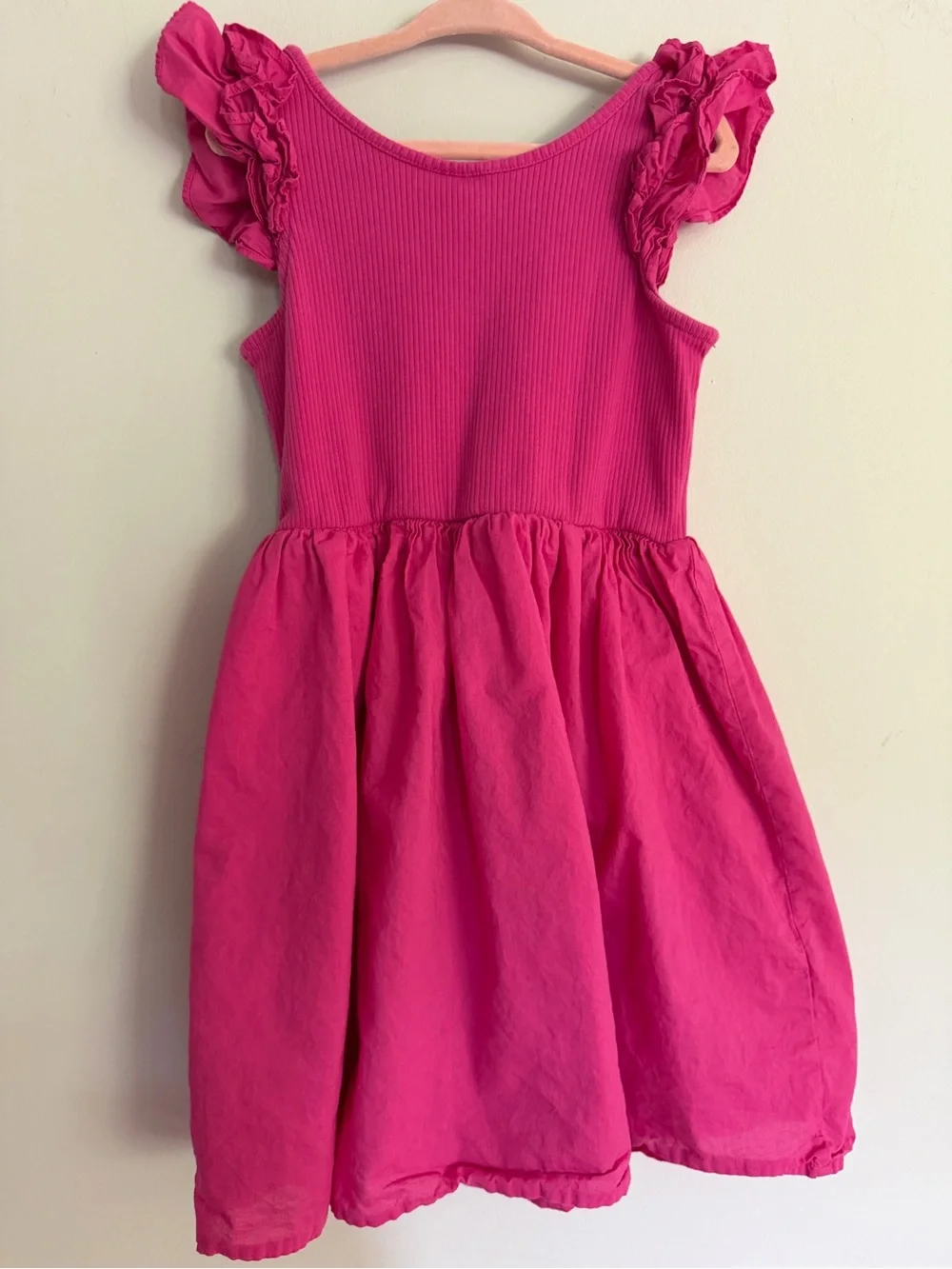 Janie and Jack Ruffle Sleeve Pink Dress Girls 7